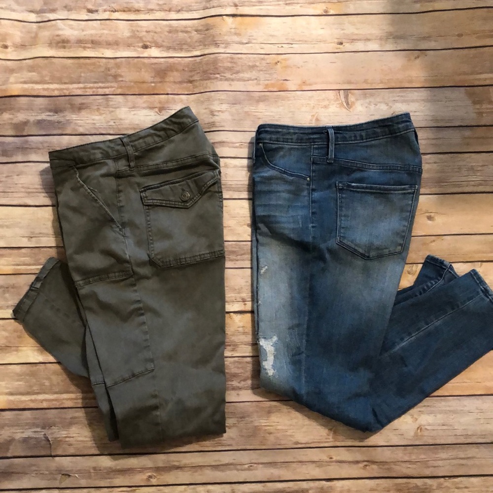 2 Mossimo High Rise Jegging & Cargo Jeans 4/27